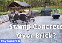 Amazing Looking Stamped Concrete Patio Over Existing Brick Pavers