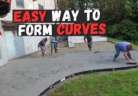 Forming A Curved Concrete Patio Using Flexible Plastic Forms