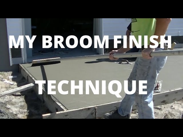 How To Broom Finish A Concrete Patio Slab (50' x 10')