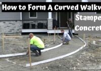 How To Form A Curved Concrete Sidewalk | Stamped Concrete Walkway Part 1